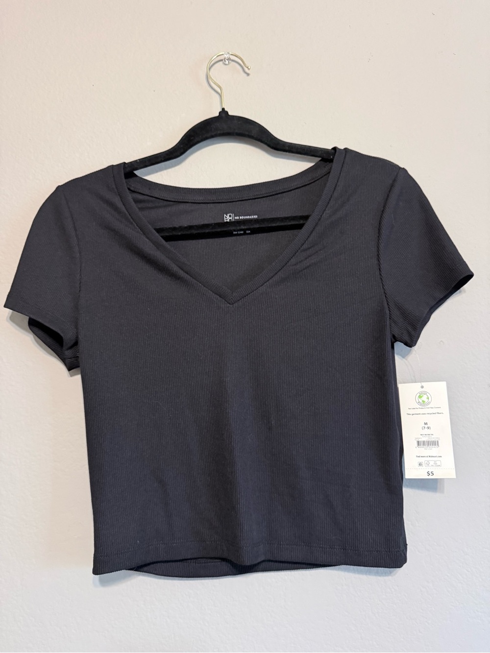 Ribbed V-Neck Crop Top